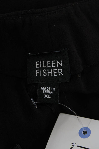 Eileen Fisher Women Black Wool Dress Pants Hook & Eye Size XL