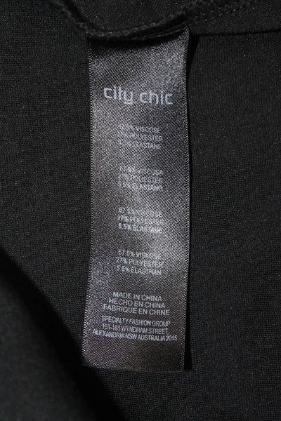 City Chic Womens Plus Tank Dress Sleeveless Square Neck Black Size XL