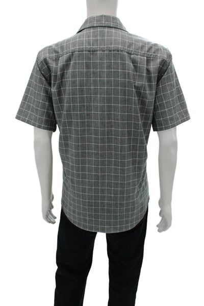 Orvis Mens Collared Short Sleeve Casual Button-Down Shirt Gray Size L