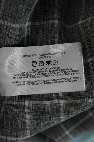 Orvis Mens Collared Short Sleeve Casual Button-Down Shirt Gray Size L
