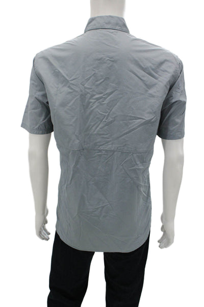 Wrangler Mens Collared Short Sleeve Casual Button-Down Shirt Blue Size XL