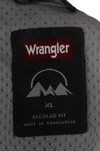 Wrangler Mens Collared Short Sleeve Casual Button-Down Shirt Blue Size XL