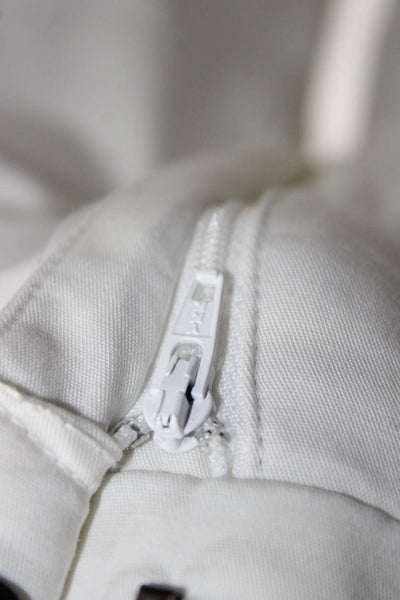 Vince Unisex Bermuda Chino Shorts White Zip Cotton Spandex Size 4