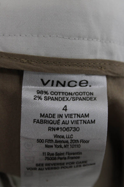 Vince Unisex Bermuda Chino Shorts White Zip Cotton Spandex Size 4