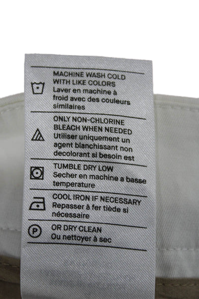 Vince Unisex Bermuda Chino Shorts White Zip Cotton Spandex Size 4