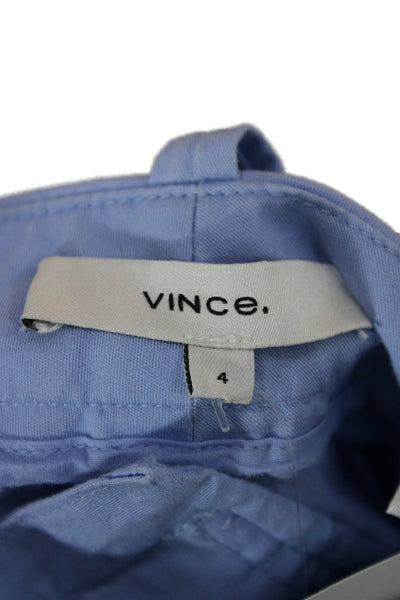 Vince Unisex Bermuda Chino Shorts Light Blue Button Cotton Size 4