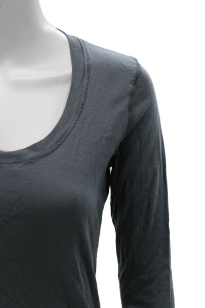 Michael Stars Women T-Shirt Maternity Dark Gray Cotton 3/4 Sleeve Size One Size
