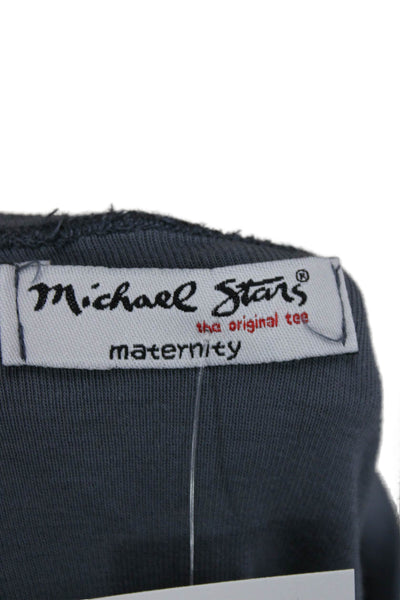 Michael Stars Women T-Shirt Maternity Dark Gray Cotton 3/4 Sleeve Size One Size