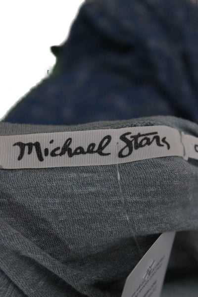 Michael Stars Women Gray Basic 3/4 Sleeve Round Neck T-Shirt Size One Size