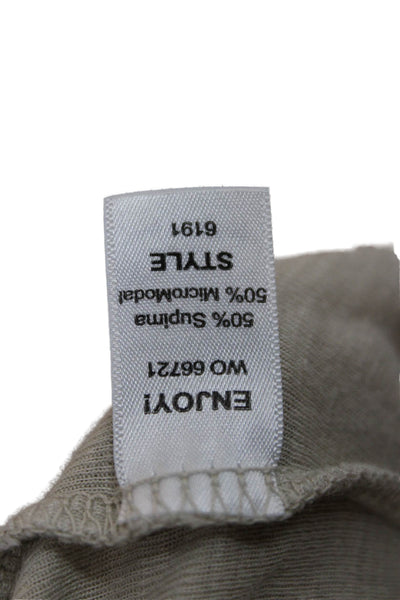 Michael Stars Women Basic T-Shirt Beige 3/4 Sleeve Size One Size