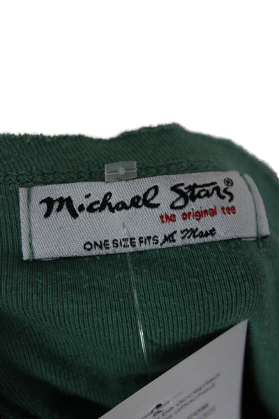 Michael Stars Womens Button-Up Green Cotton Long Sleeve Size One Size