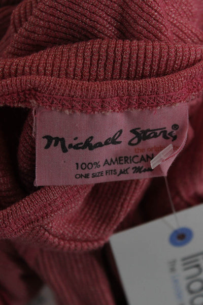 Michael Stars Womens Basic Pink Long Sleeve Round Neck T-Shirt Size One Size