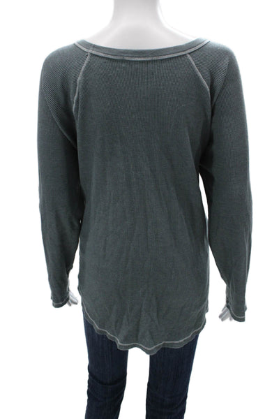 Michael Stars Women Basic Dark Gray Supima Cotton T-Shirt Long Sleeve Size 1X