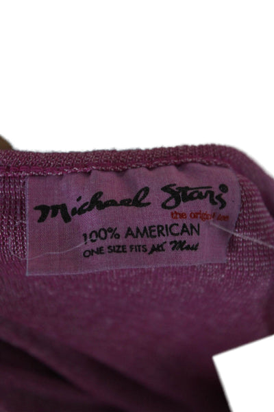 Michael Stars Women Basic V-Neck Long Sleeve Purple T-Shirt Size One Size