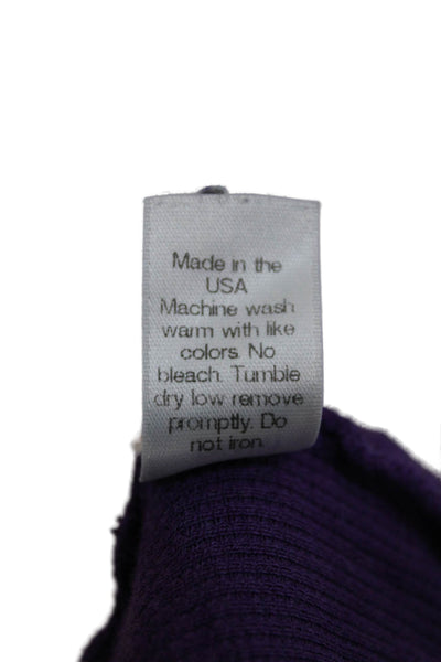 Michael Stars Women Basic Long Sleeve T-Shirt Purple Size One Size