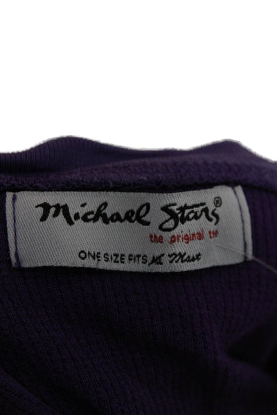 Michael Stars Women Basic Long Sleeve T-Shirt Purple Size One Size