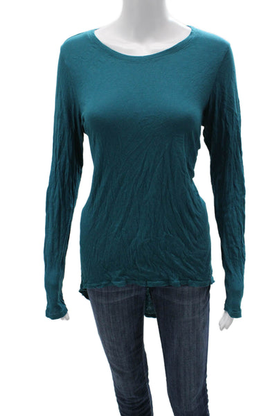 Michael Stars Women Long Sleeve Tunic T-Shirt Green Round Neck Size One Size