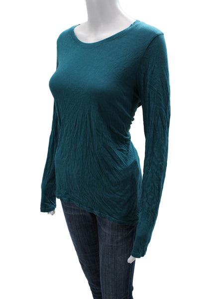 Michael Stars Women Long Sleeve Tunic T-Shirt Green Round Neck Size One Size