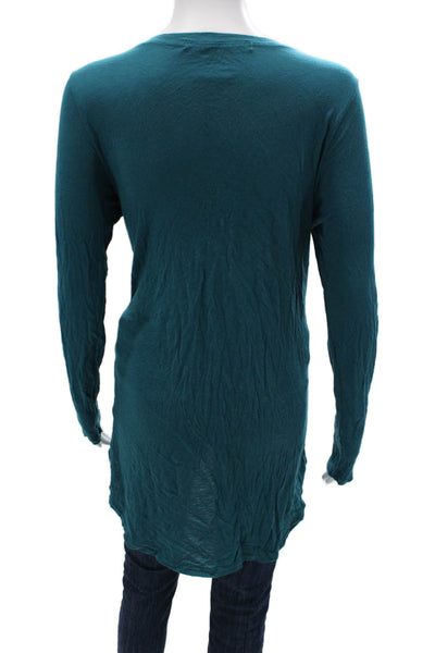 Michael Stars Women Long Sleeve Tunic T-Shirt Green Round Neck Size One Size