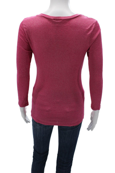 Michael Stars Womens Basic Pink T-Shirt 3/4 Sleeve Size One Size