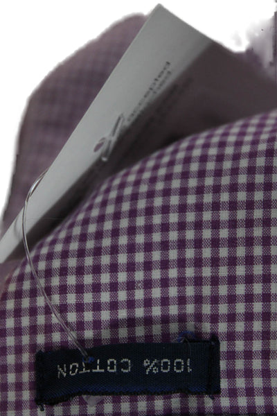 Polo Ralph Lauren Men Purple Check Cotton Button Up Long Sleeve Size M