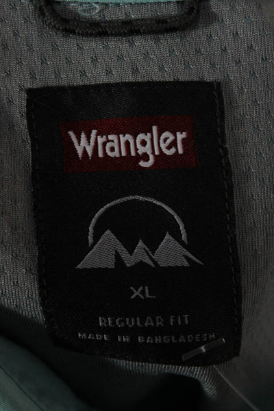 Wrangler Mens Collared Short Sleeve Casual Button-Down Shirt Light Blue Size XL