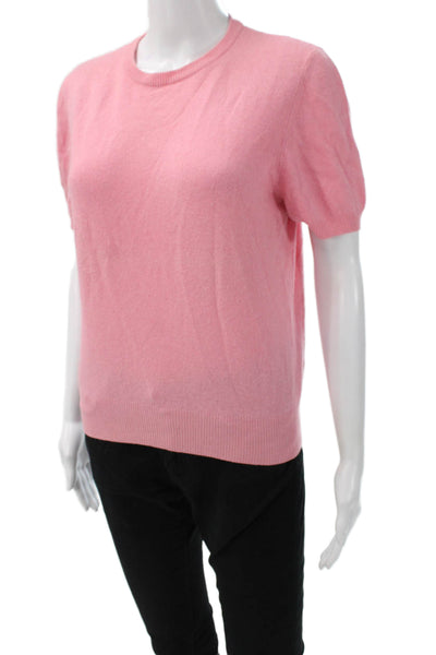 Luisa Spagnoli Women Basic Short Sleeve Crew Neck Top Pink Size S