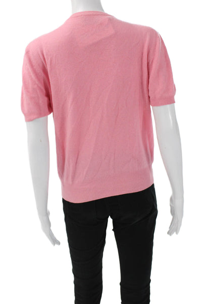 Luisa Spagnoli Women Basic Short Sleeve Crew Neck Top Pink Size S