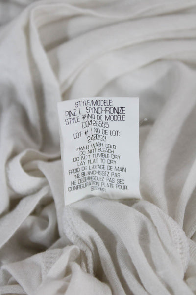 Theory Women Basic Long Sleeve T-Shirt White Round Neck Angora Blend Size XS