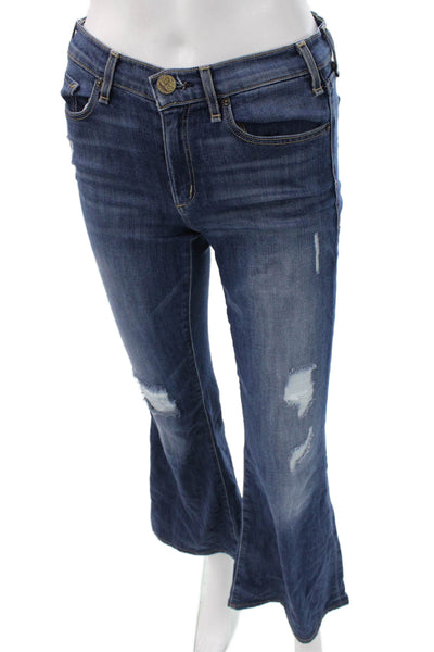 McGuire Womens Bootcut Flared Jeans Dark Blue Denim Mid Rise 27 Inseam Size 25