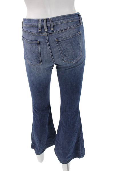 McGuire Womens Bootcut Flared Jeans Dark Blue Denim Mid Rise 27 Inseam Size 25