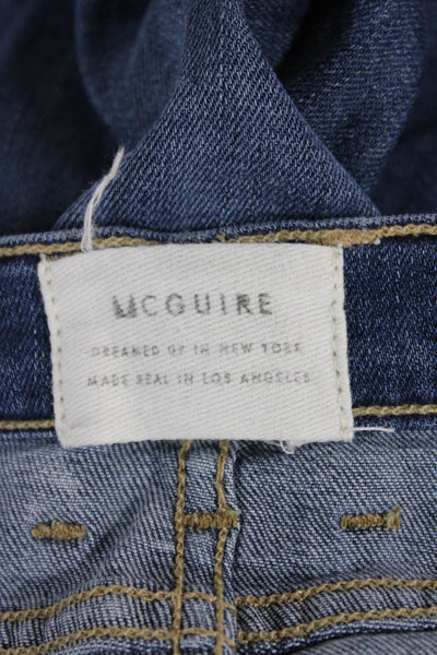 McGuire Womens Bootcut Flared Jeans Dark Blue Denim Mid Rise 27 Inseam Size 25