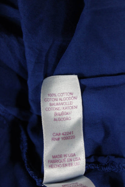 Velvet Womens Shift Sundress Blue Cotton Square Neck Short Sleeve Size XS