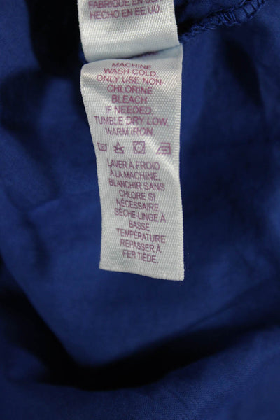 Velvet Womens Shift Sundress Blue Cotton Square Neck Short Sleeve Size XS