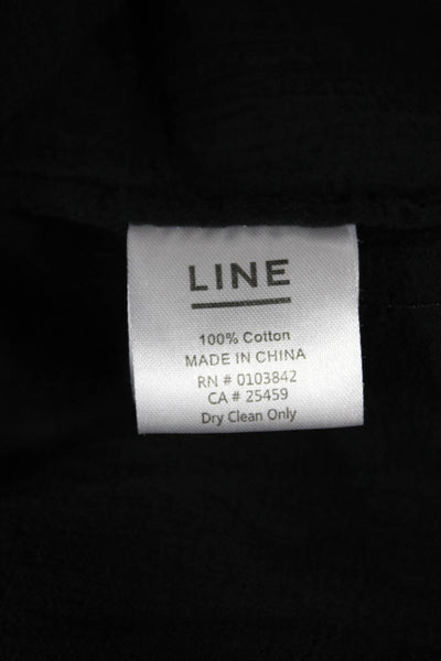 Line Womens Black Cotton Collared Short Sleeve Basic Button-Up Size XS