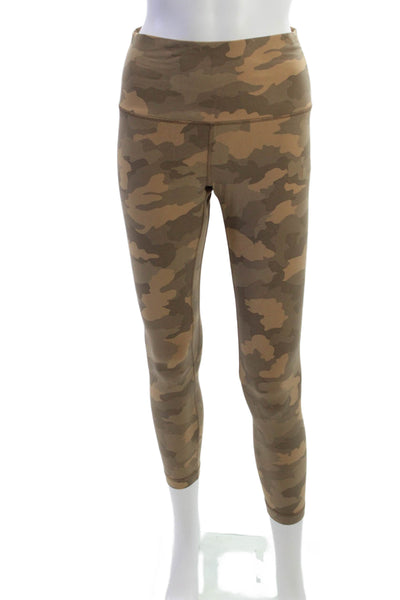 Lululemon Women Ankle Leggings Beige Camo Army Size 8
