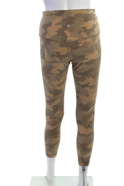Lululemon Women Ankle Leggings Beige Camo Army Size 8