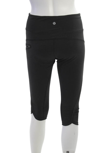 Lululemon Women Capri Leggings Black Nylon Zip Size 4