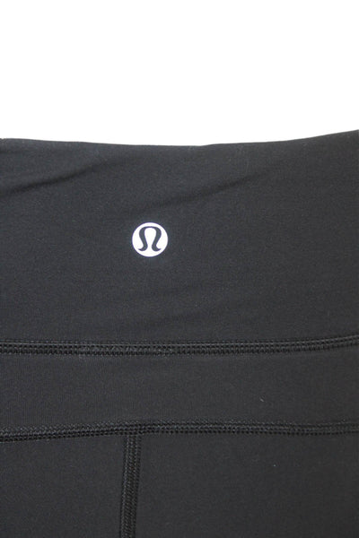 Lululemon Women Capri Leggings Black Nylon Zip Size 4