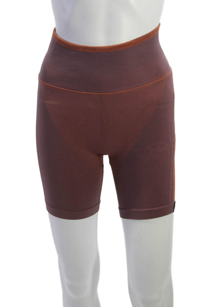 Athleta Unisex Biker Shorts Brown Nylon Polyester Spandex Size M