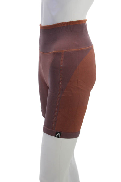 Athleta Unisex Biker Shorts Brown Nylon Polyester Spandex Size M