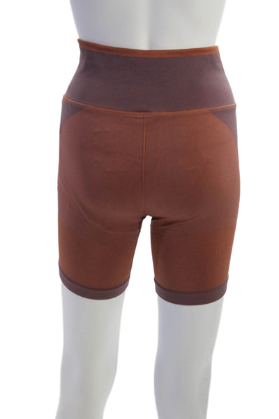Athleta Unisex Biker Shorts Brown Nylon Polyester Spandex Size M