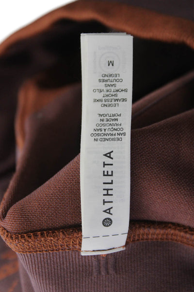 Athleta Unisex Biker Shorts Brown Nylon Polyester Spandex Size M