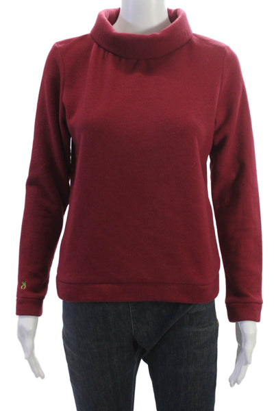 Dudley Stephens Women Pullover Sweater Red Mock Neck Long Sleeve Size M