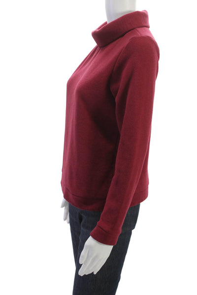 Dudley Stephens Women Pullover Sweater Red Mock Neck Long Sleeve Size M