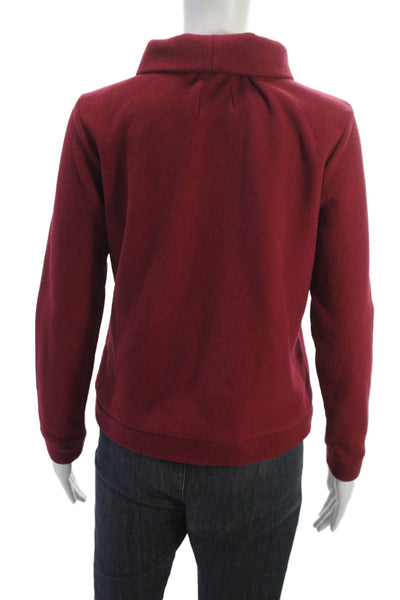 Dudley Stephens Women Pullover Sweater Red Mock Neck Long Sleeve Size M