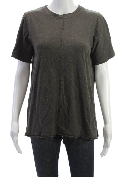 Koral Womens Basic T-Shirt Dark Gray Crew Neck Short Sleeve Size XS