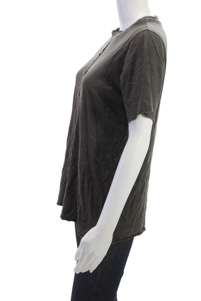 Koral Womens Basic T-Shirt Dark Gray Crew Neck Short Sleeve Size XS