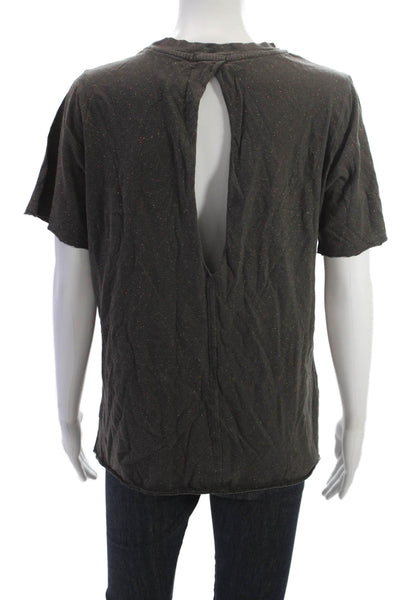 Koral Womens Basic T-Shirt Dark Gray Crew Neck Short Sleeve Size XS