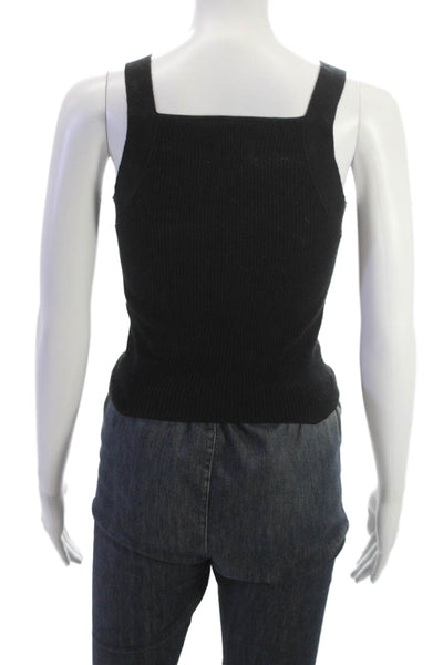 Pistola Women Basic Black Square Neck Tank Petites Size XS